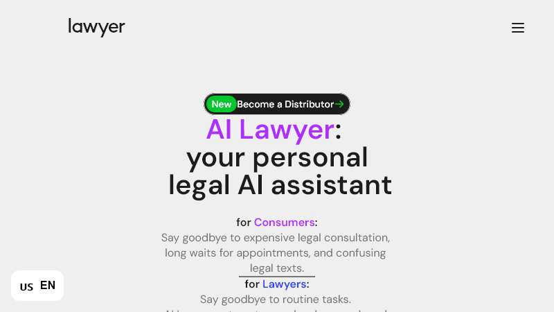 AI Lawyer Homepage Image