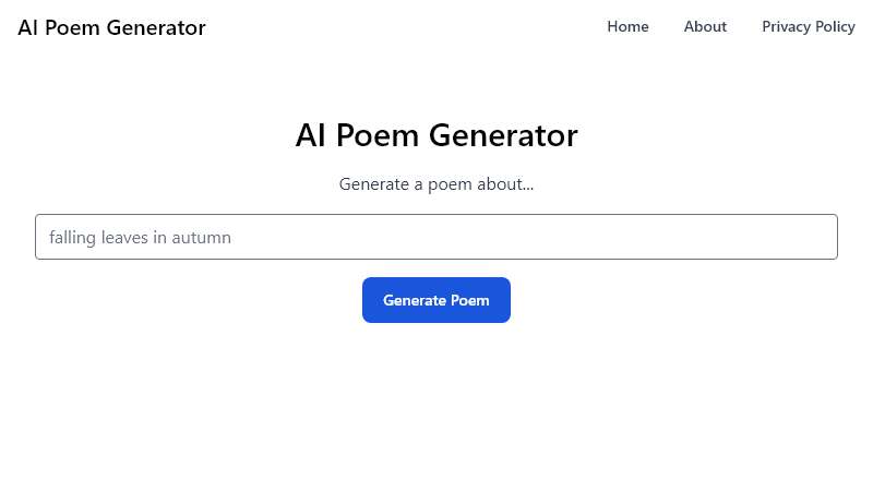 AI Poem Generator Homepage Image