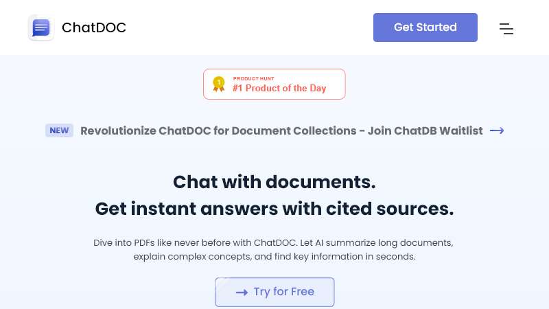 ChatDOC Homepage Image