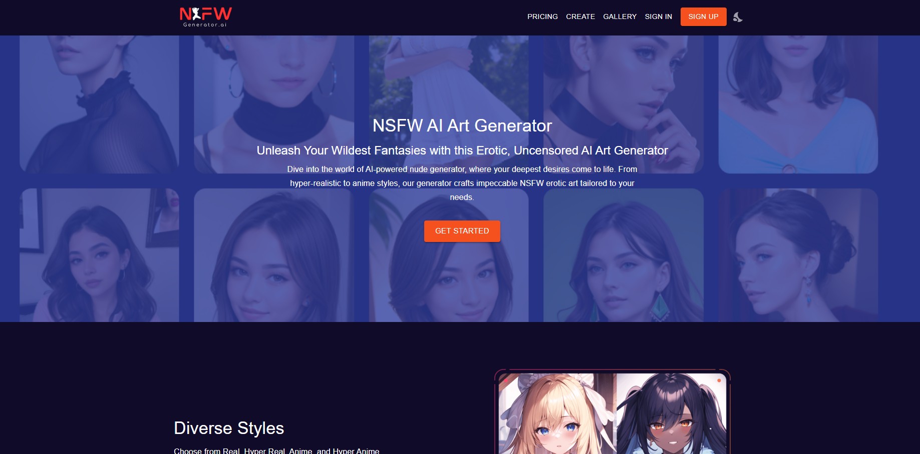 NSFW Art Generator Homepage Image