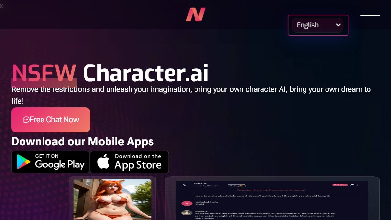 NSFW Character AI Homepage Image