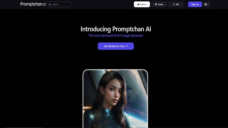 Promptchan AI Homepage Image