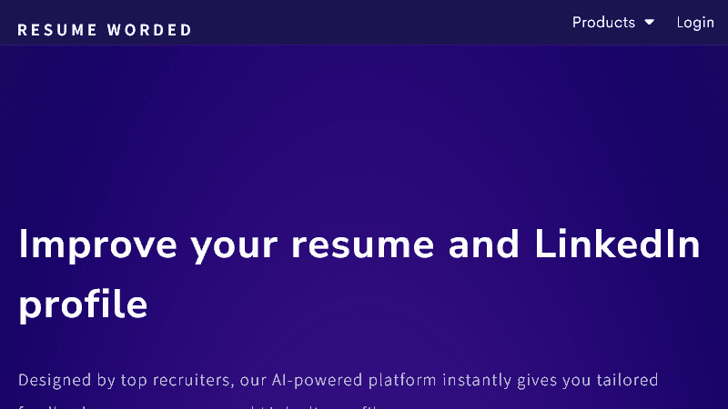 Resume Worded Homepage Image